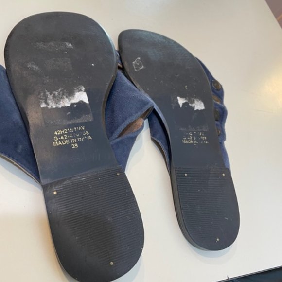 TOPSHOP BLUE SUEDE SANDALS W/ANKLE CUFF US 8-1/2 - Picture 3 of 3